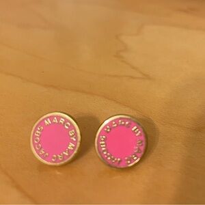 Marc Jacobs Pink and Gold Stud Earrings